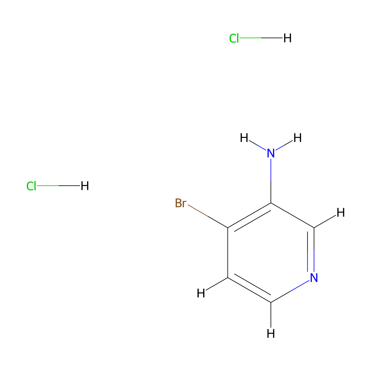 4-Bromopyridin-3-amine dihydrochloride molecular structure, CAS 1187932-30-4