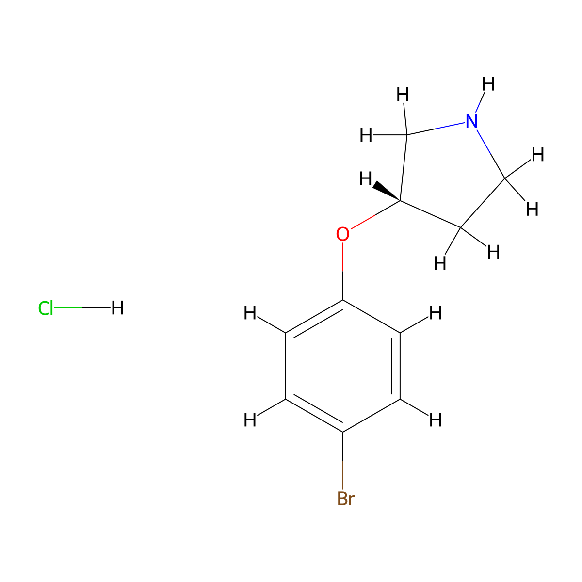 (S)-3-(4-Bromo-phenoxy)-pyrrolidine hydrochloride molecular structure, CAS 1187932-33-7