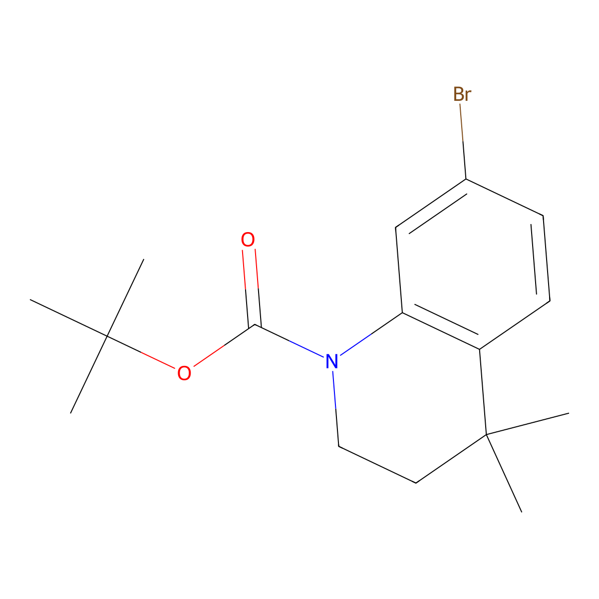 1-Boc-7-bromo-4,4-dimethyl-3,4-dihydro-2H-quinoline molecular structure, CAS 1187932-35-9