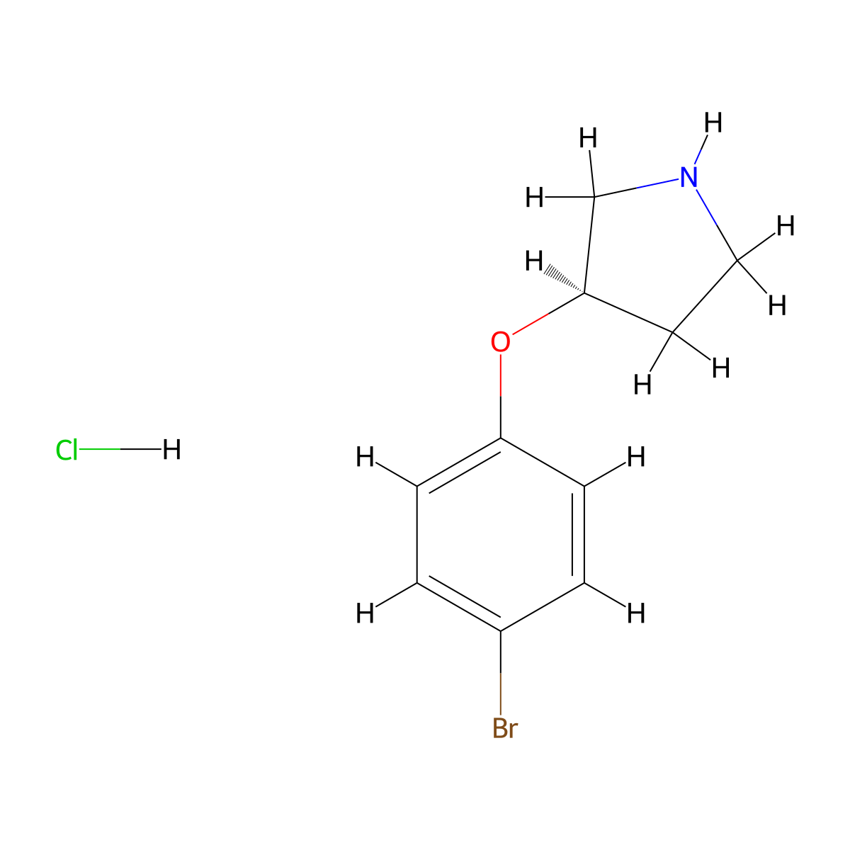 (R)-3-(4-Bromo-phenoxy)-pyrrolidine hydrochloride molecular structure, CAS 1187932-38-2