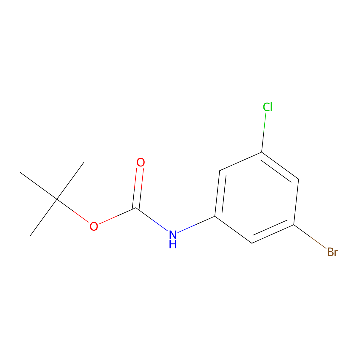tert-Butyl (3-bromo-5-chlorophenyl)carbamate molecular structure, CAS 1187932-42-8