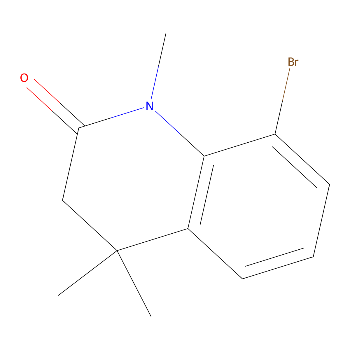 8-Bromo-1,4,4-trimethyl-3,4-dihydro-1H-quinolin-2-one molecular structure, CAS 1187932-46-2