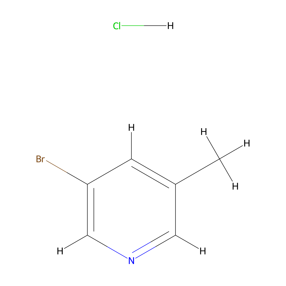3-Bromo-5-methylpyridine hydrochloride molecular structure, CAS 1187932-48-4