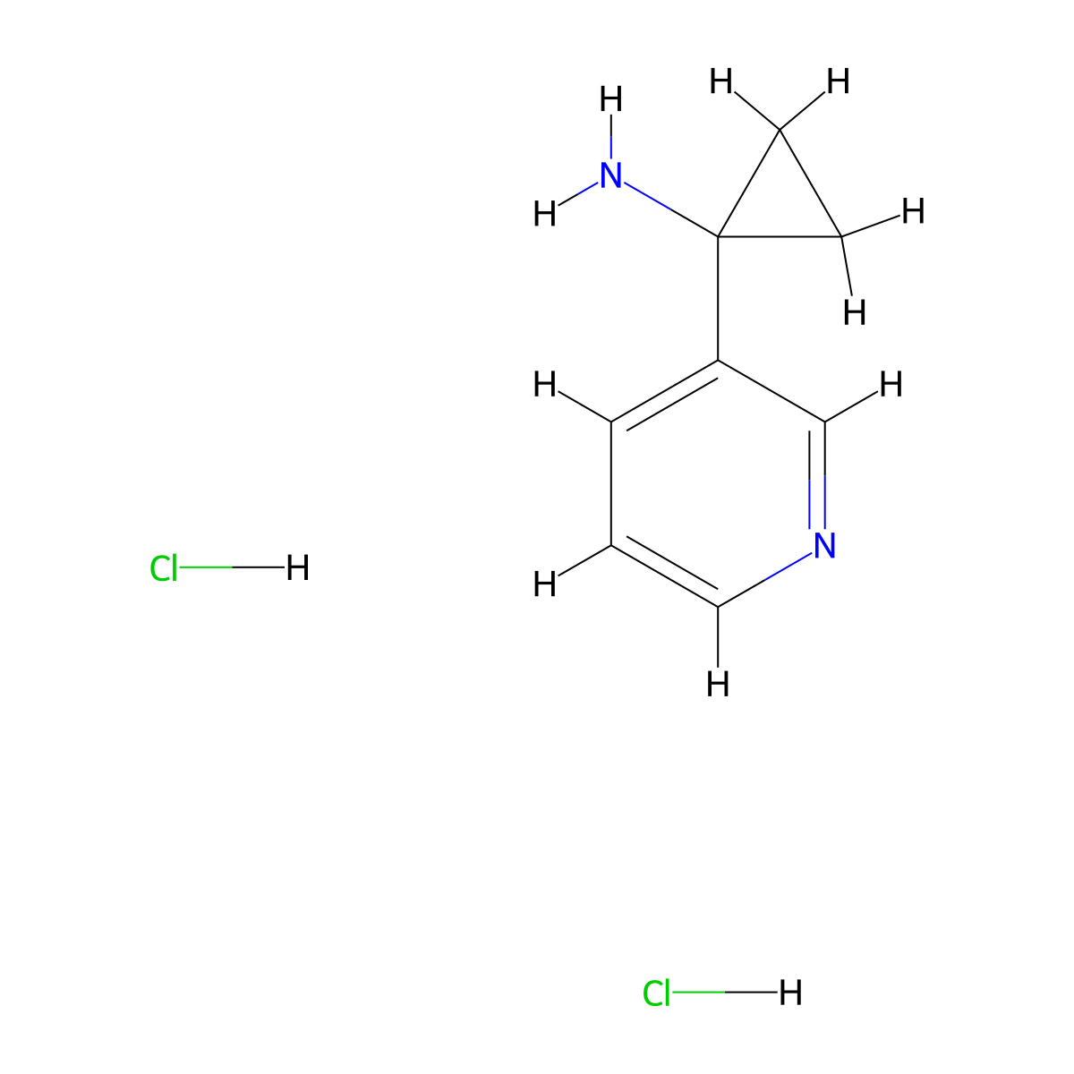 1-(Pyridin-3-yl)cyclopropan-1-amine dihydrochloride molecular structure, CAS 1187932-50-8