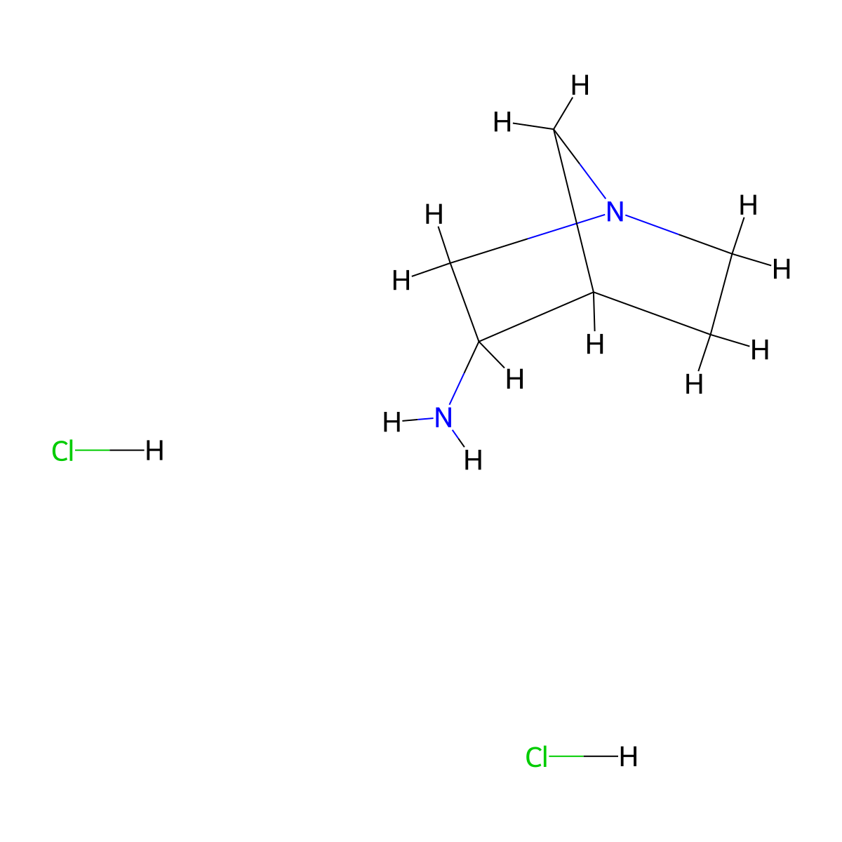 1-Azabicyclo(2.2.1)heptan-3-amine dihydrochloride molecular structure, CAS 1187932-51-9