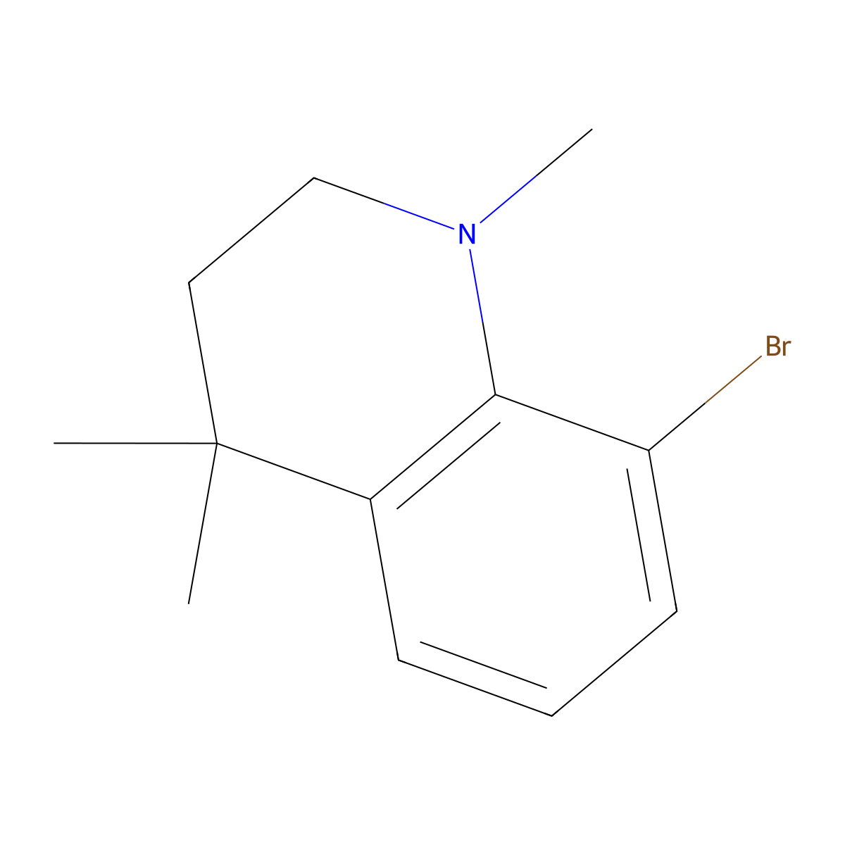8-Bromo-1,4,4-trimethyl-1,2,3,4-tetrahydroquinoline molecular structure, CAS 1187932-52-0