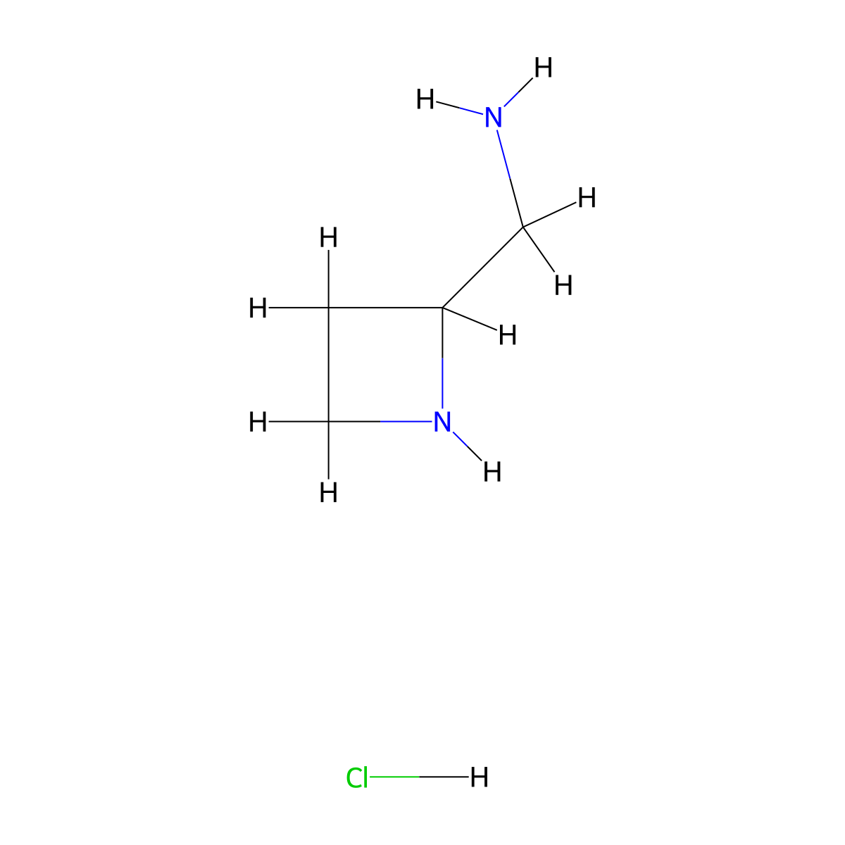 C-Azetidin-2-yl-methylamine hydrochloride molecular structure, CAS 1187932-56-4