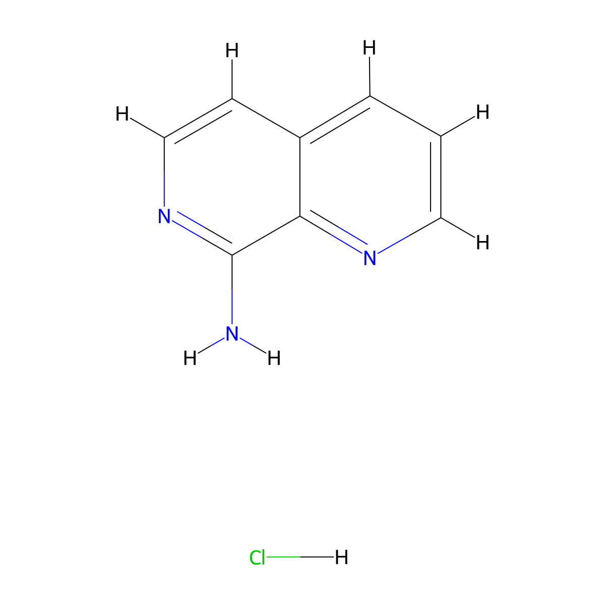 1,7-Naphthyridin-8-amine hydrochloride molecular structure, CAS 1187932-59-7