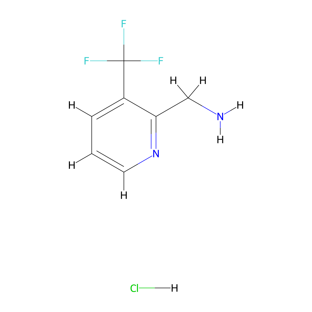 (3-(Trifluoromethyl)pyridin-2-yl)methanamine hydrochloride molecular structure, CAS 1187932-68-8