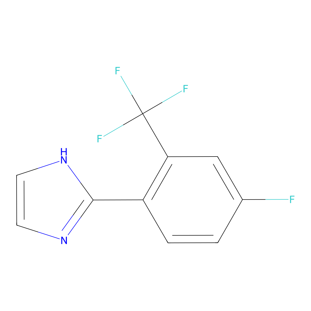 2-(4-Fluoro-2-(trifluoromethyl)phenyl)-1H-imidazole molecular structure, CAS 1187932-73-5