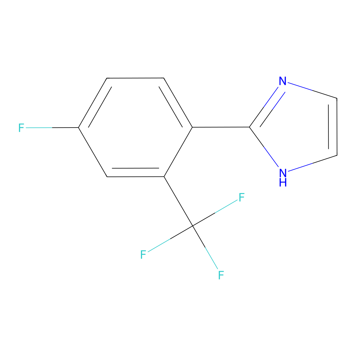 2-(4-Fluoro-2-(trifluoromethyl)phenyl)-1H-imidazole molecular structure, CAS 1187932-73-5