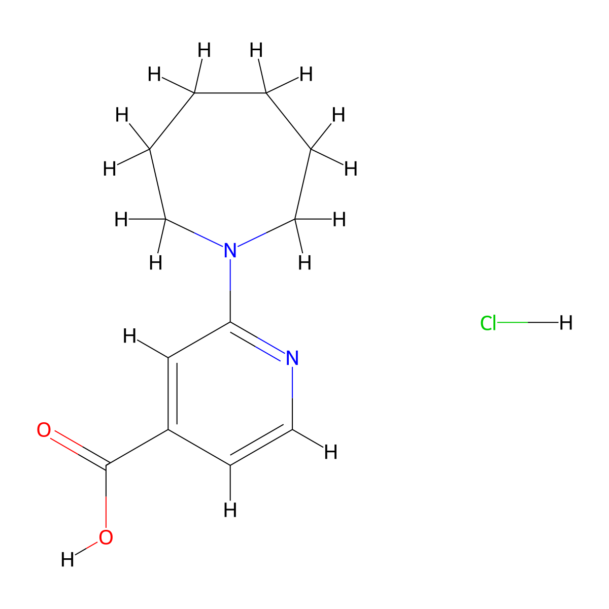 2-Azepan-1-YL-isonicotinic acid hydrochloride molecular structure, CAS 1187932-74-6