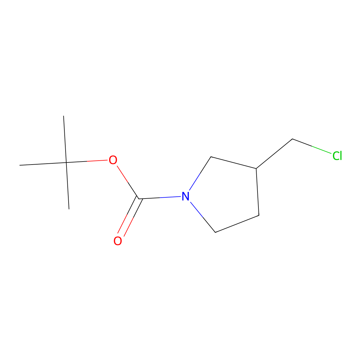 (S)-Tert-butyl 3-(chloromethyl)pyrrolidine-1-carboxylate molecular structure, CAS 1187932-75-7