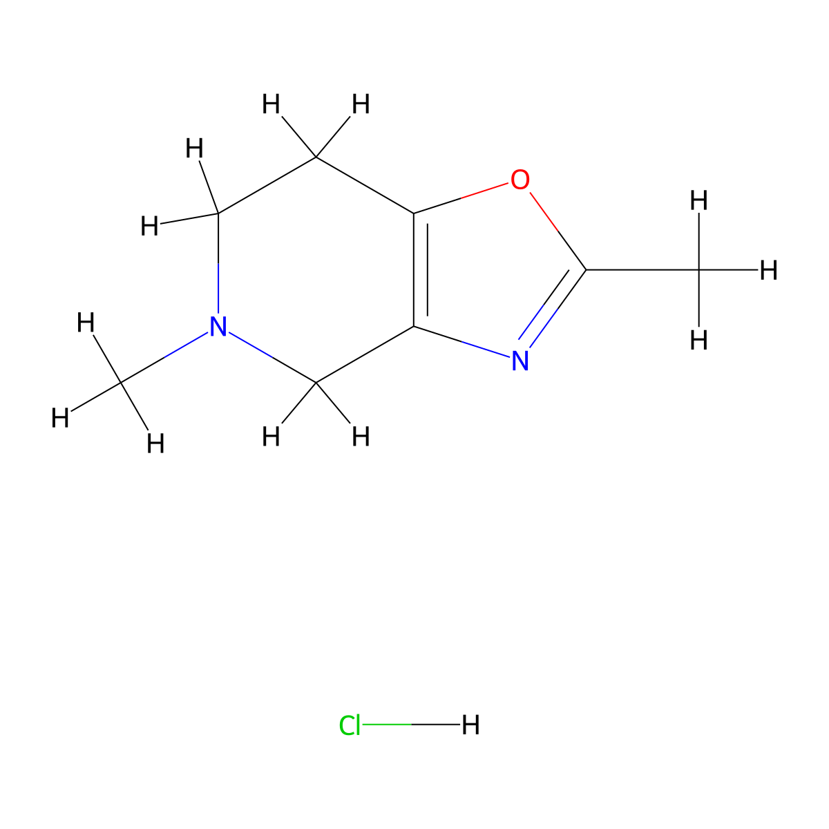 2,5-Dimethyl-4,5,6,7-tetrahydro-oxazolo[4,5-c]pyridine hydrochloride molecular structure, CAS 1187932-78-0