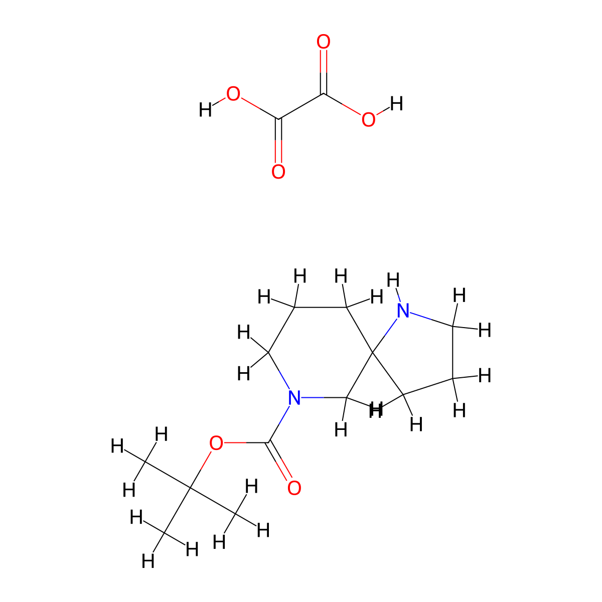 Tert-butyl 1,7-diazaspiro[4.5]decane-7-carboxylate oxalate molecular structure, CAS 1187932-79-1