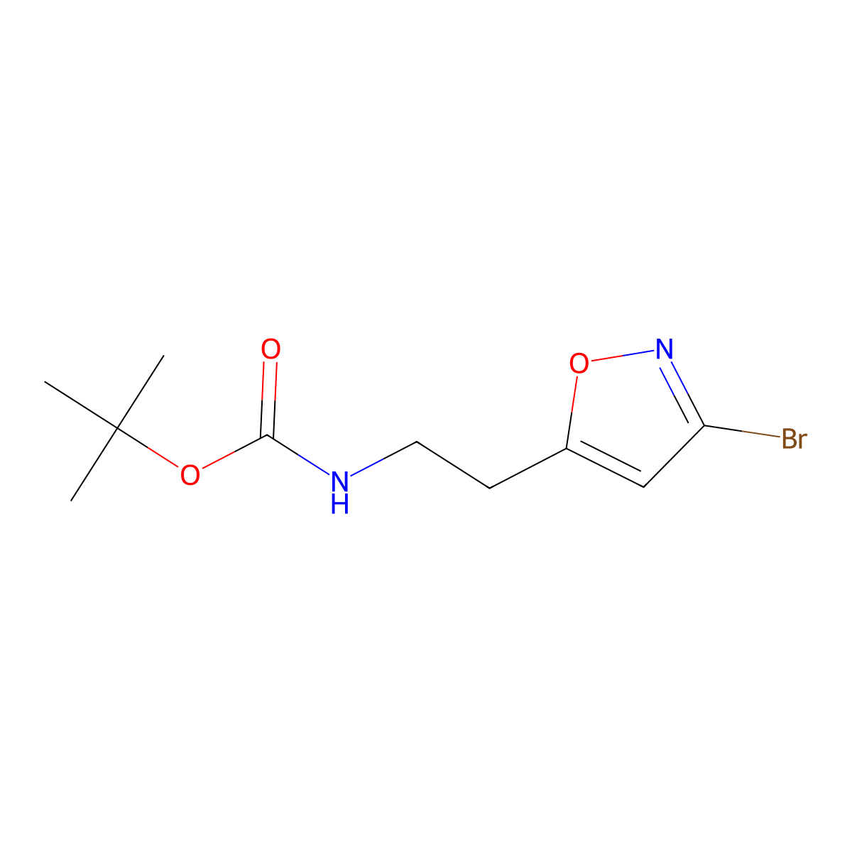 [2-(3-Bromo-isoxazol-5-yl)-ethyl]-carbamic acid tert-butyl ester molecular structure, CAS 1187932-88-2