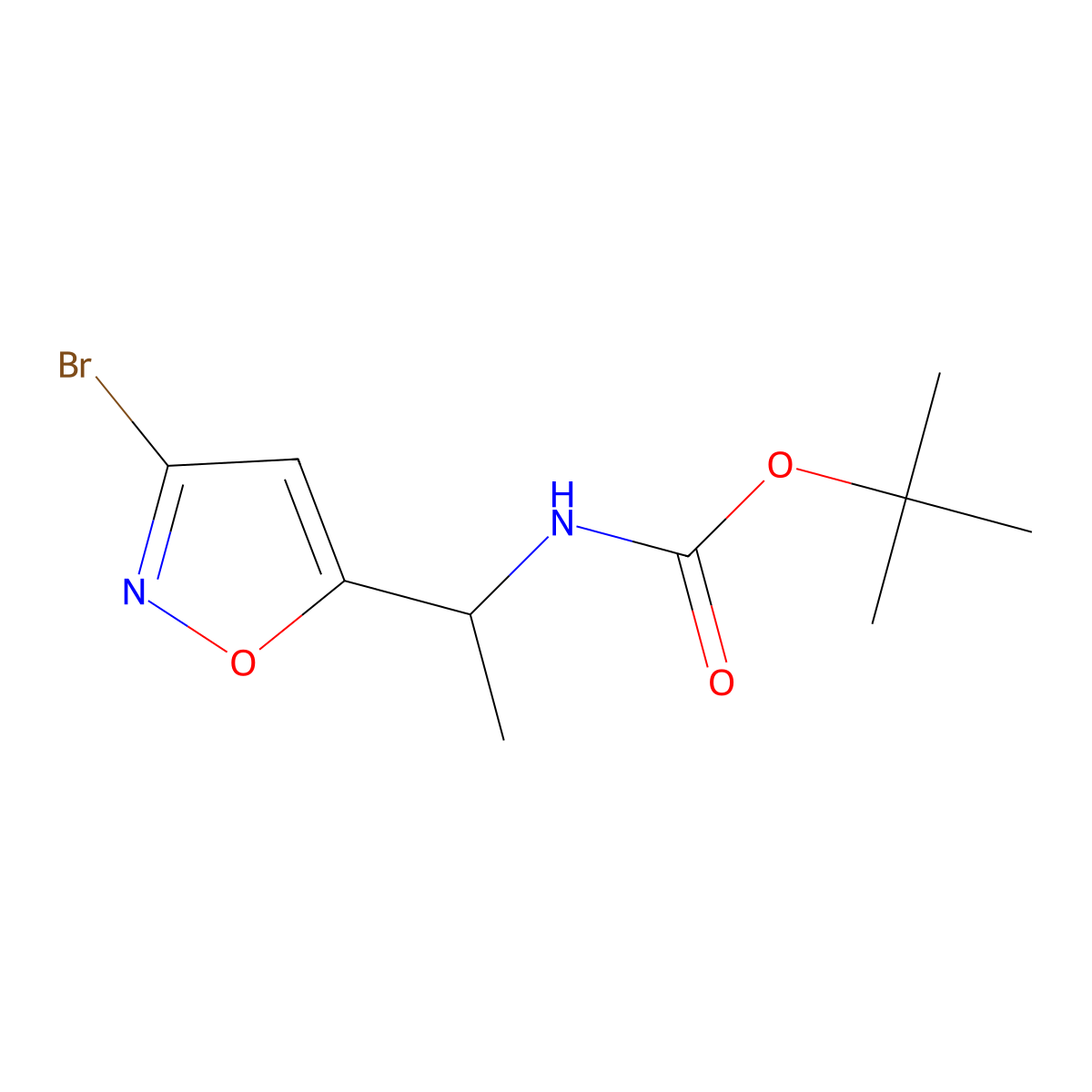 [1-(3-Bromo-isoxazol-5-yl)-ethyl]-carbamic acid tert-butyl ester molecular structure, CAS 1187932-95-1