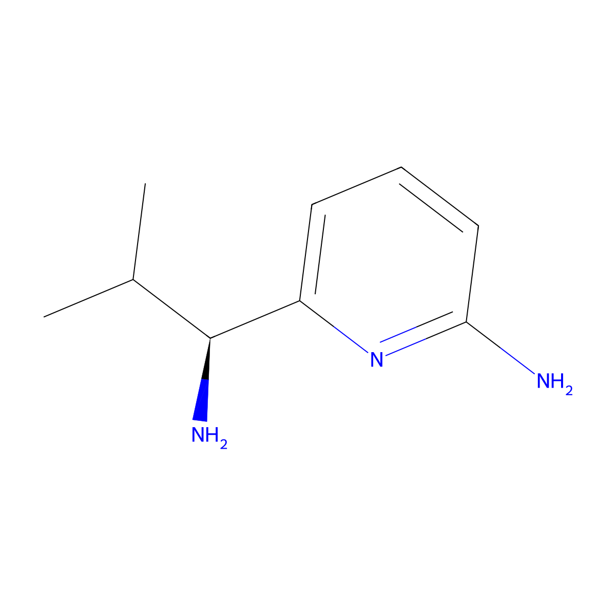 6-[(1S)-1-amino-2-methylpropyl]pyridin-2-amine molecular structure, CAS 1187932-97-3
