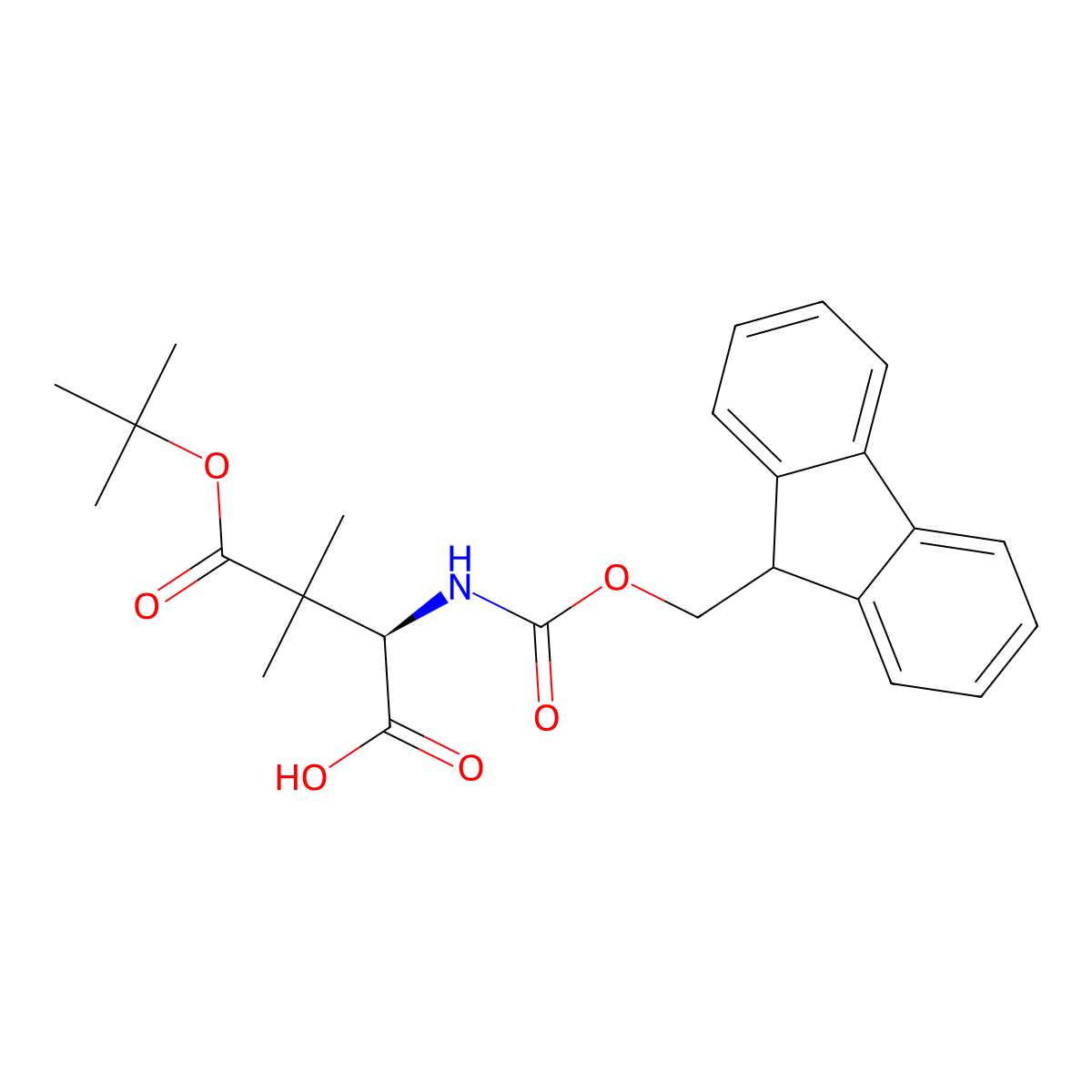 (R)-2-((((9H-Fluoren-9-yl)methoxy)carbonyl)amino)-4-(tert-butoxy)-3,3-dimethyl-4-oxobutanoic acid molecular structure, CAS 1187933-08-9