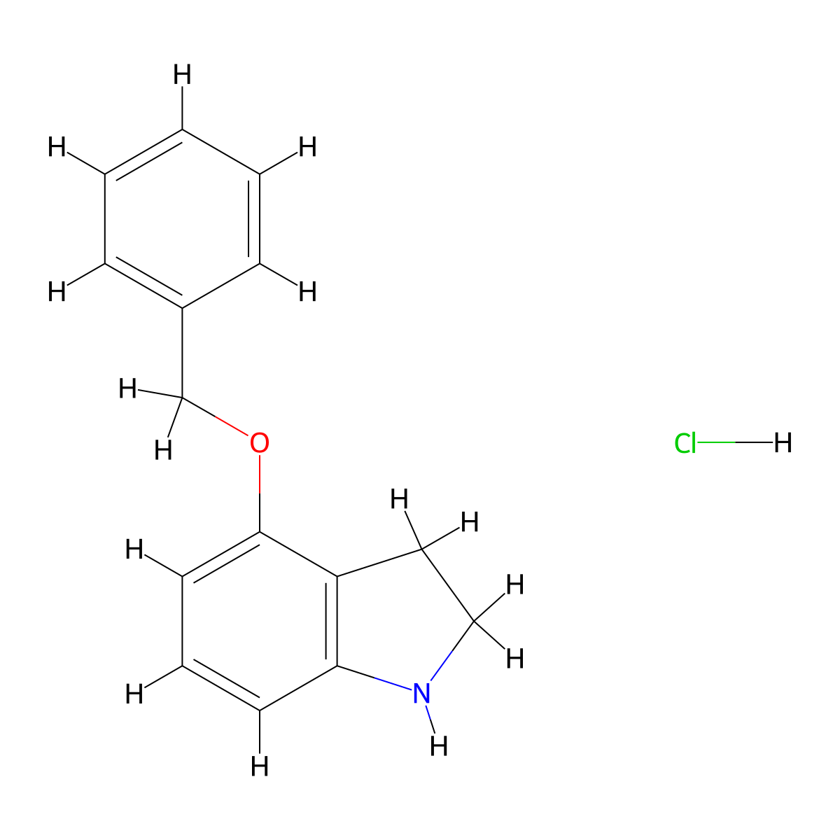 4-(Benzyloxy)indoline hydrochloride molecular structure, CAS 1187933-10-3