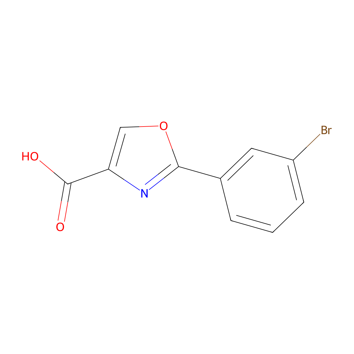 2-(3-Bromo-phenyl)-oxazole-4-carboxylic acid molecular structure, CAS 1187933-11-4