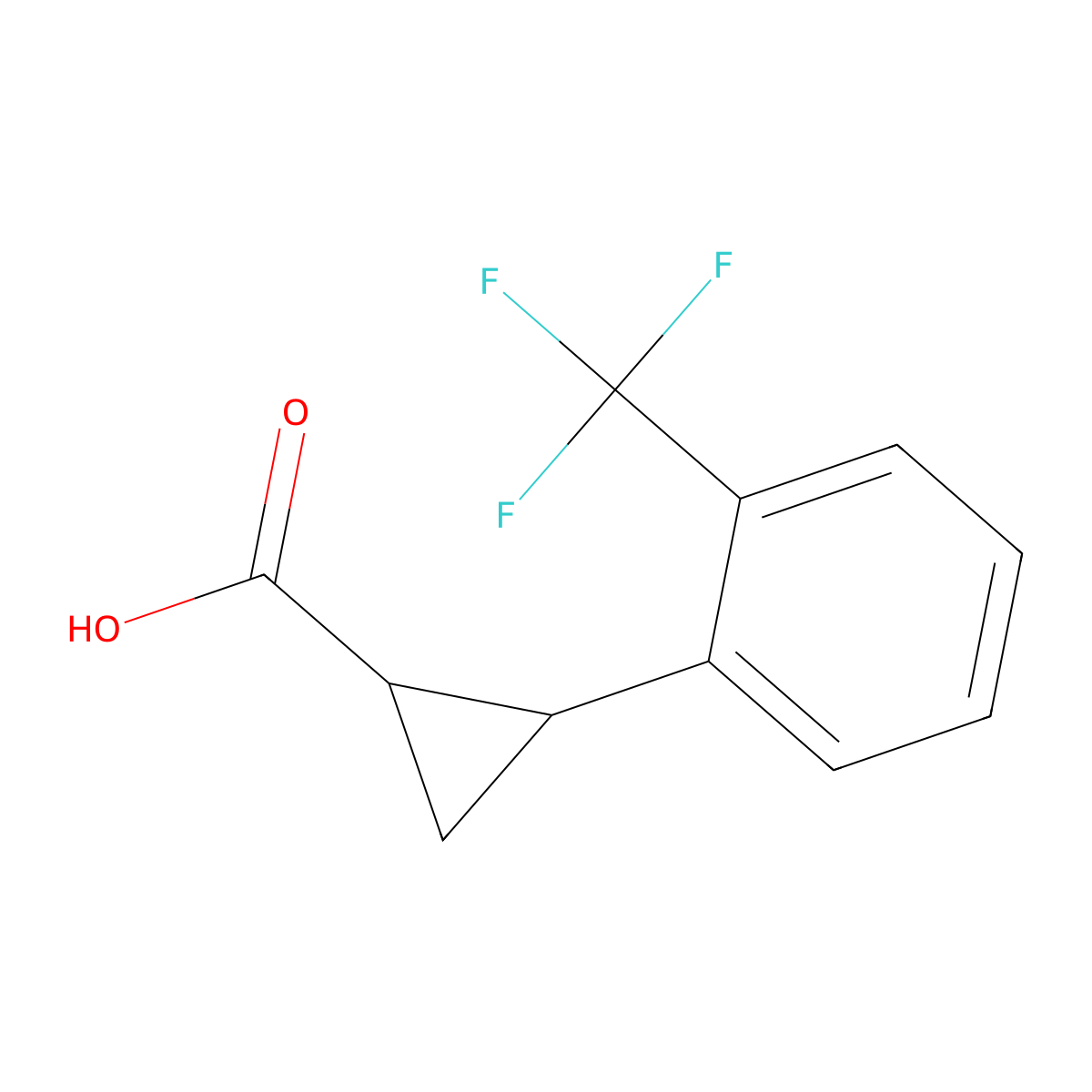 2-[2-(Trifluoromethyl)phenyl]cyclopropanecarboxylic acid molecular structure, CAS 1187933-13-6