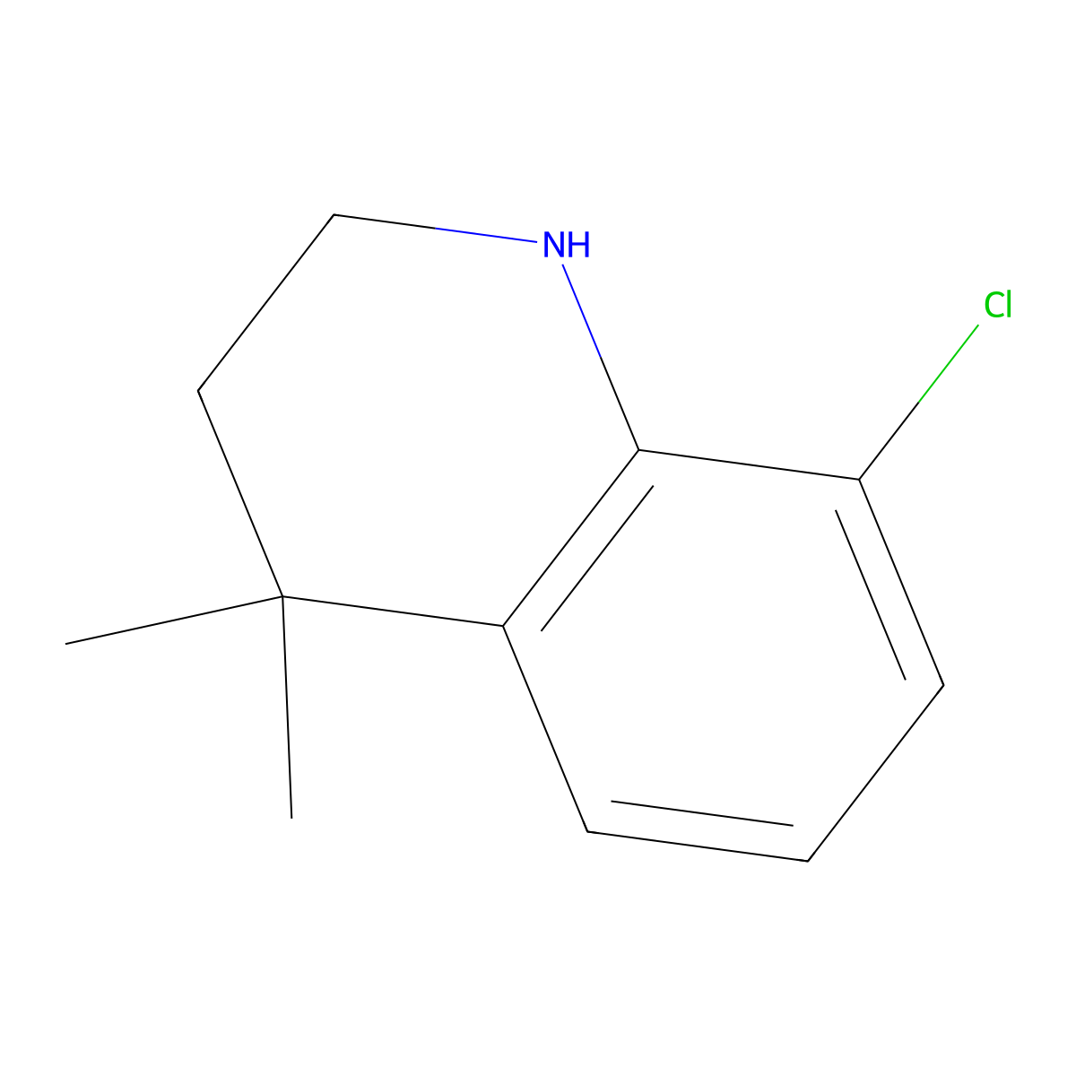 8-Chloro-4,4-dimethyl-1,2,3,4-tetrahydroquinoline molecular structure, CAS 1187933-17-0