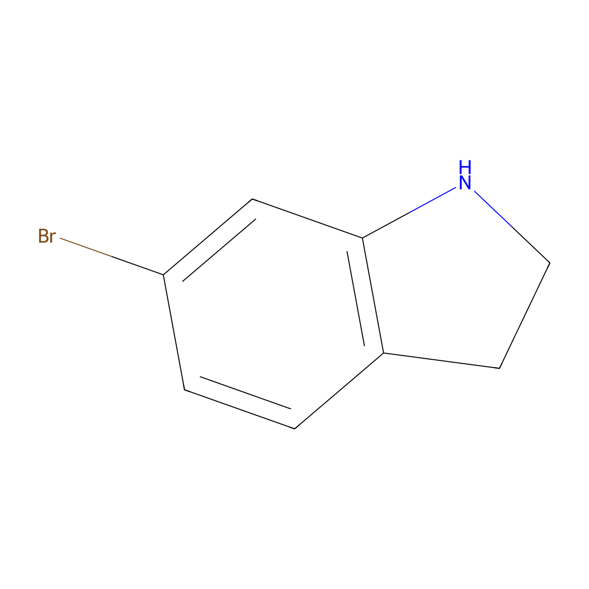 6-Bromo-2,3-dihydro-1H-indole molecular structure, CAS 1187933-30-7