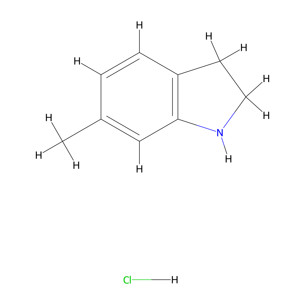 6-Methylindoline hydrochloride molecular structure, CAS 1187933-32-9