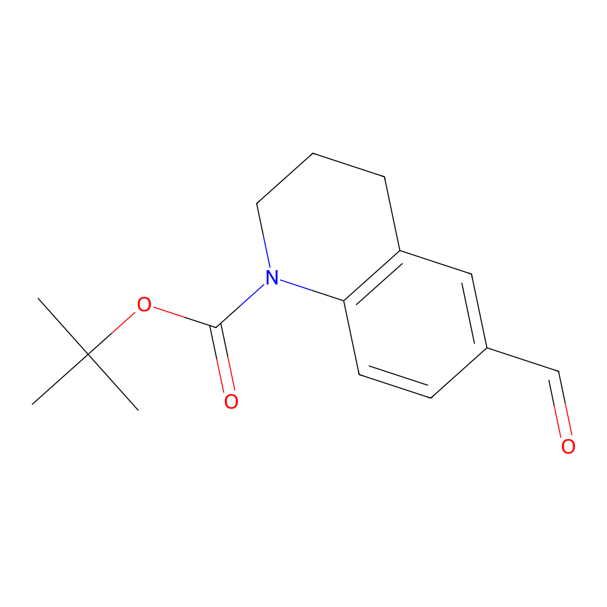 Tert-butyl 6-formyl-3,4-dihydroquinoline-1(2H)-carboxylate molecular structure, CAS 1187933-34-1