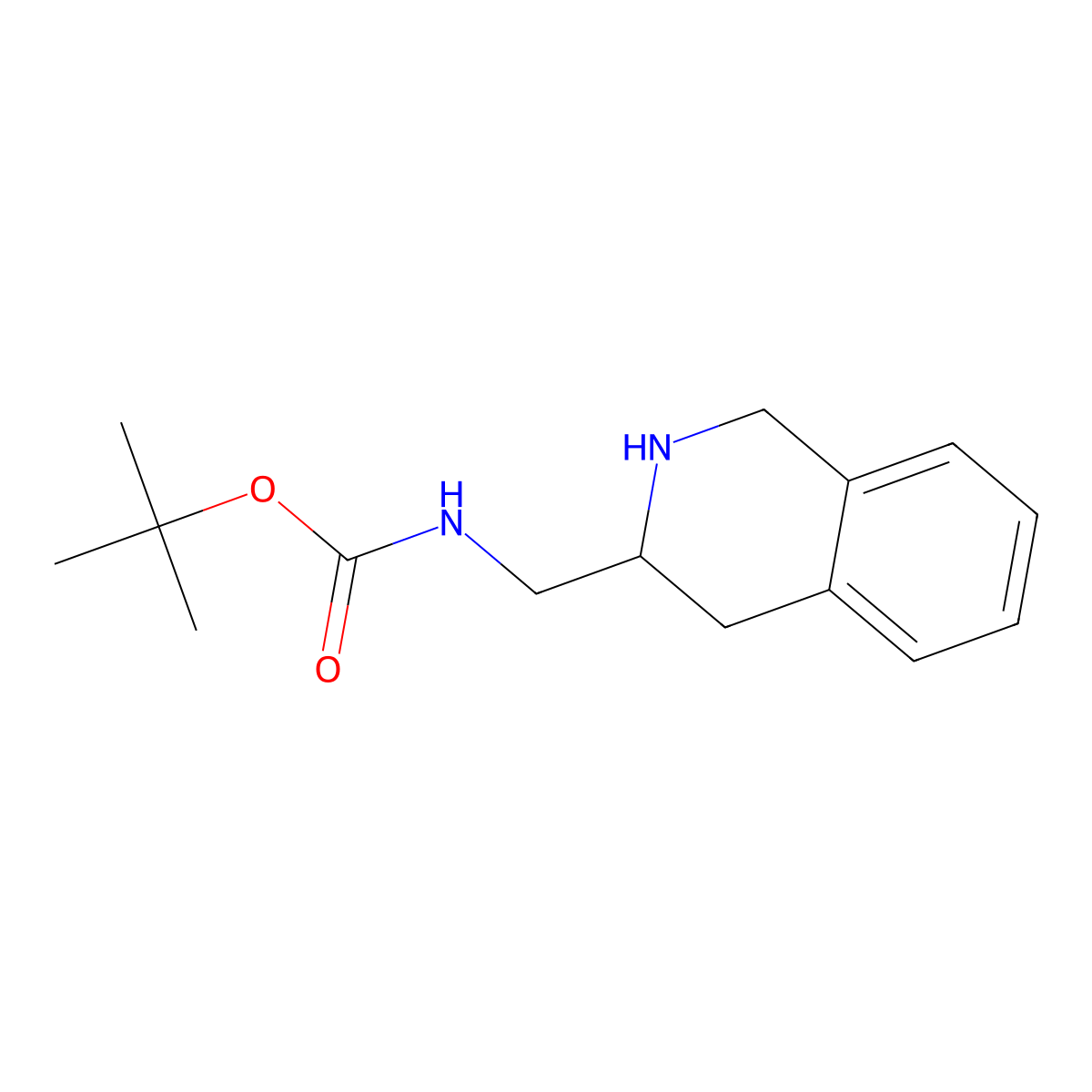 (S)-tert-Butyl ((1,2,3,4-tetrahydroisoquinolin-3-yl)methyl)carbamate molecular structure, CAS 1187933-37-4