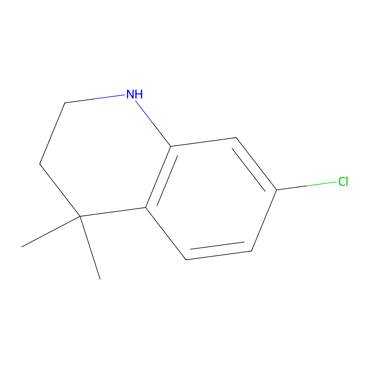 7-Chloro-4,4-dimethyl-1,2,3,4-tetrahydroquinoline molecular structure, CAS 1187933-40-9