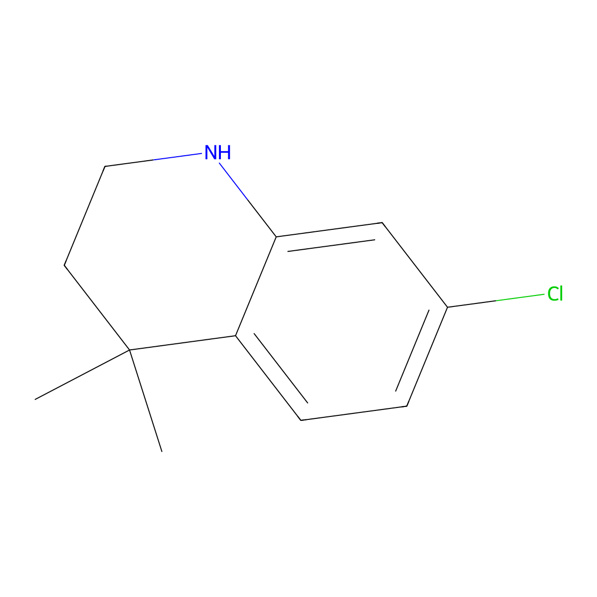 7-Chloro-4,4-dimethyl-1,2,3,4-tetrahydroquinoline molecular structure, CAS 1187933-40-9