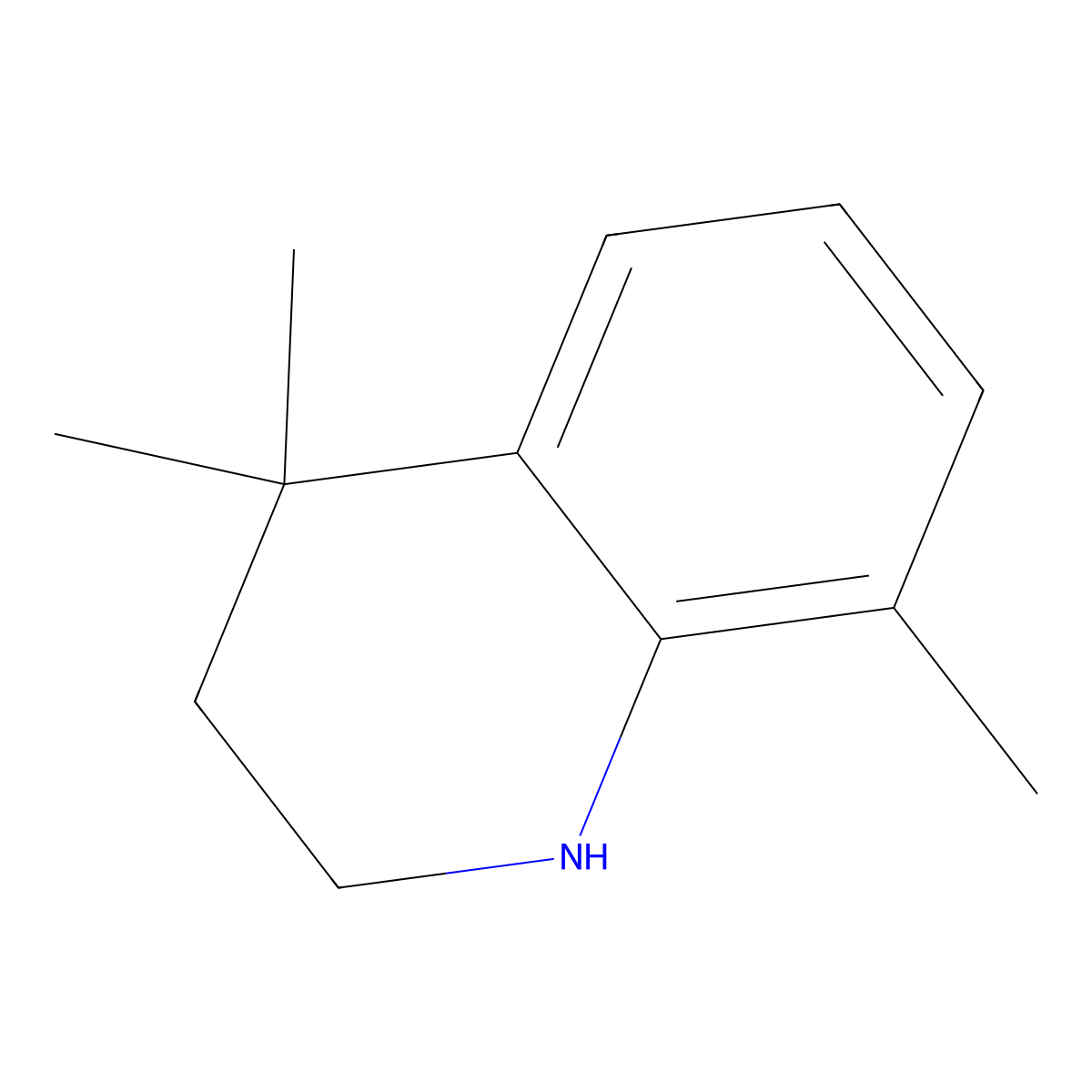 4,4,8-Trimethyl-1,2,3,4-tetrahydroquinoline molecular structure, CAS 1187933-42-1