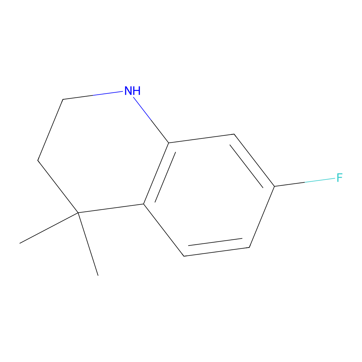 7-Fluoro-4,4-dimethyl-1,2,3,4-tetrahydroquinoline molecular structure, CAS 1187933-43-2