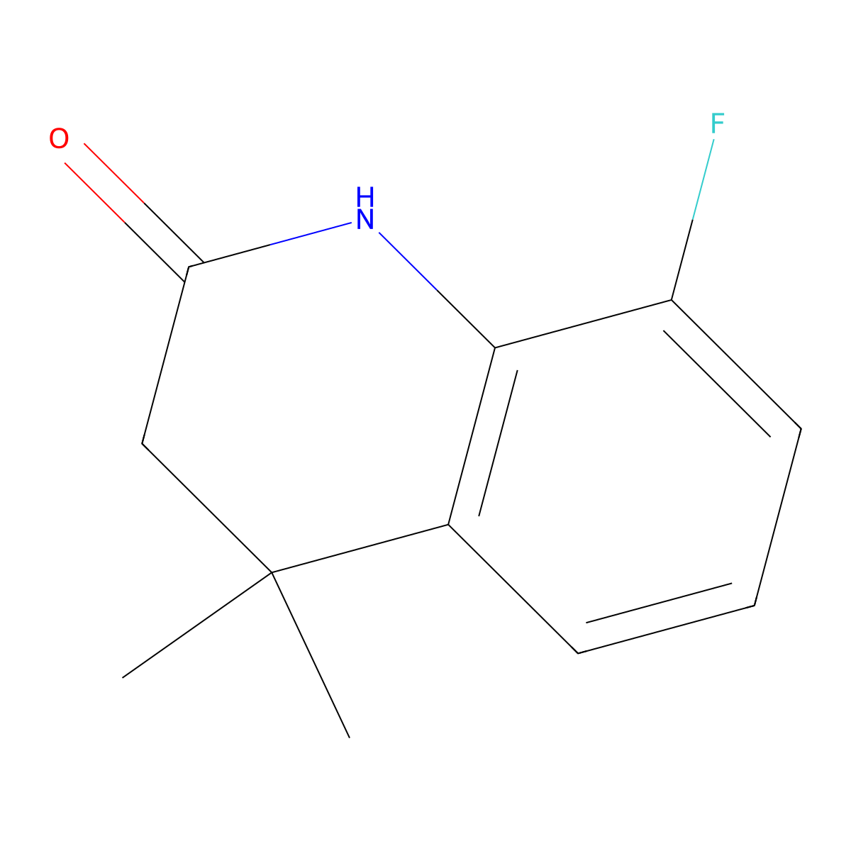 8-Fluoro-3,4-dihydro-4,4-dimethyl-2(1H)-quinolinone molecular structure, CAS 1187933-46-5