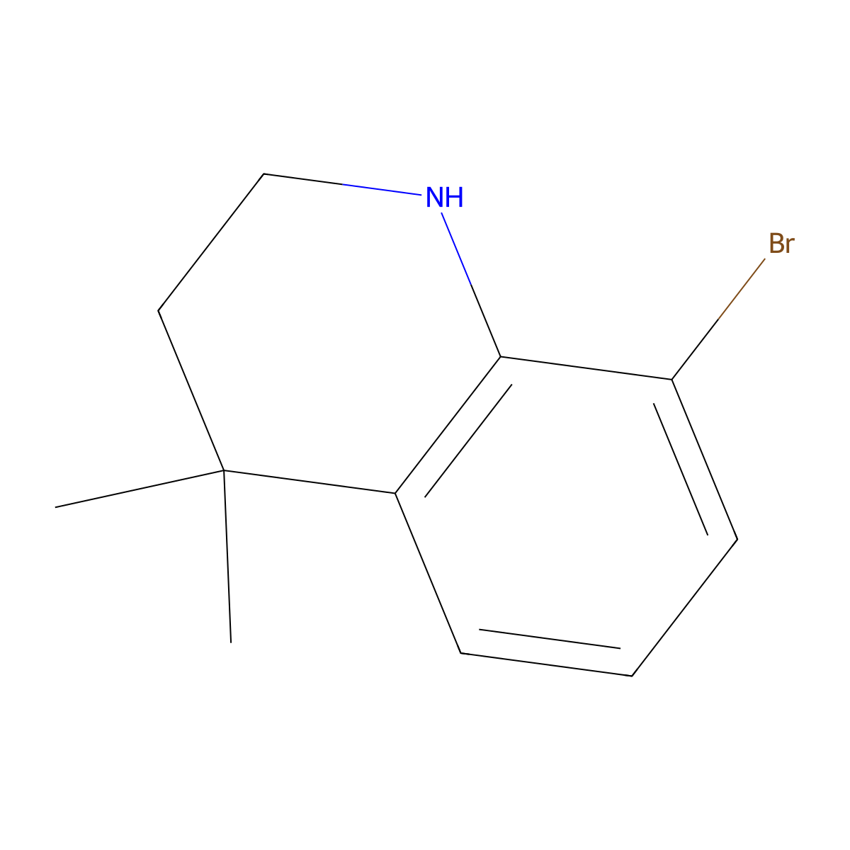 8-Bromo-4,4-dimethyl-1,2,3,4-tetrahydroquinoline molecular structure, CAS 1187933-50-1
