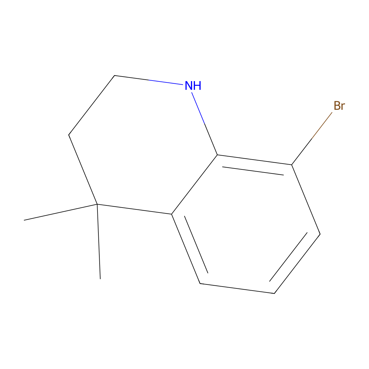 8-Bromo-4,4-dimethyl-1,2,3,4-tetrahydroquinoline molecular structure, CAS 1187933-50-1