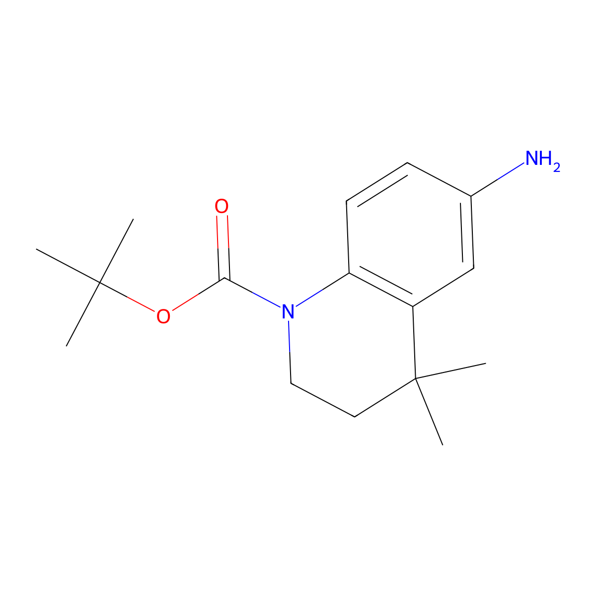 tert-Butyl 6-amino-4,4-dimethyl-3,4-dihydroquinoline-1(2H)-carboxylate molecular structure, CAS 1187933-54-5