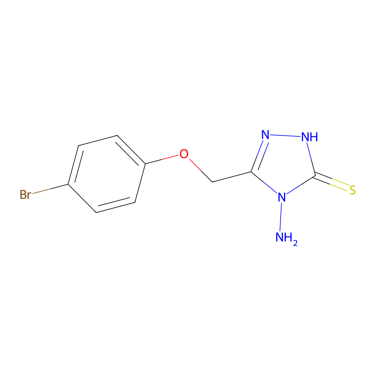 4-amino-3-[(4-bromophenoxy)methyl]-1H-1,2,4-triazole-5-thione molecular structure, CAS 118794-56-2