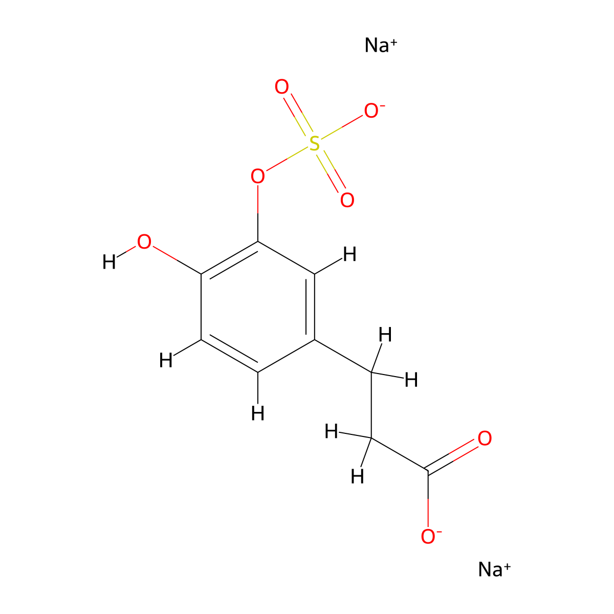 Dihydro Caffeic Acid 3-O-Sulfate Sodium Salt molecular structure, CAS 1187945-70-5