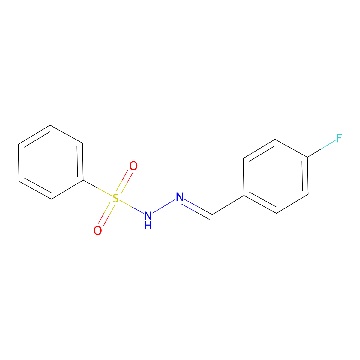 N'-[(E)-(4-fluorophenyl)methylidene]benzenesulfonohydrazide molecular structure, CAS 118795-05-4