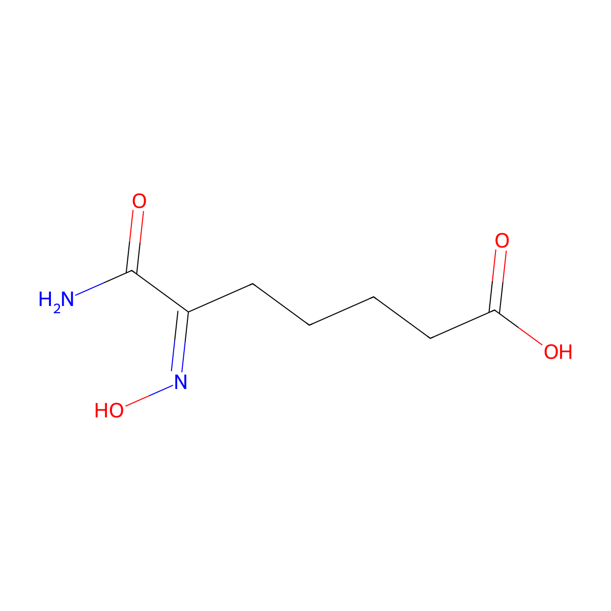 Heptanoic acid, 7-amino-6-(hydroxyimino)-7-oxo- molecular structure, CAS 118795-18-9