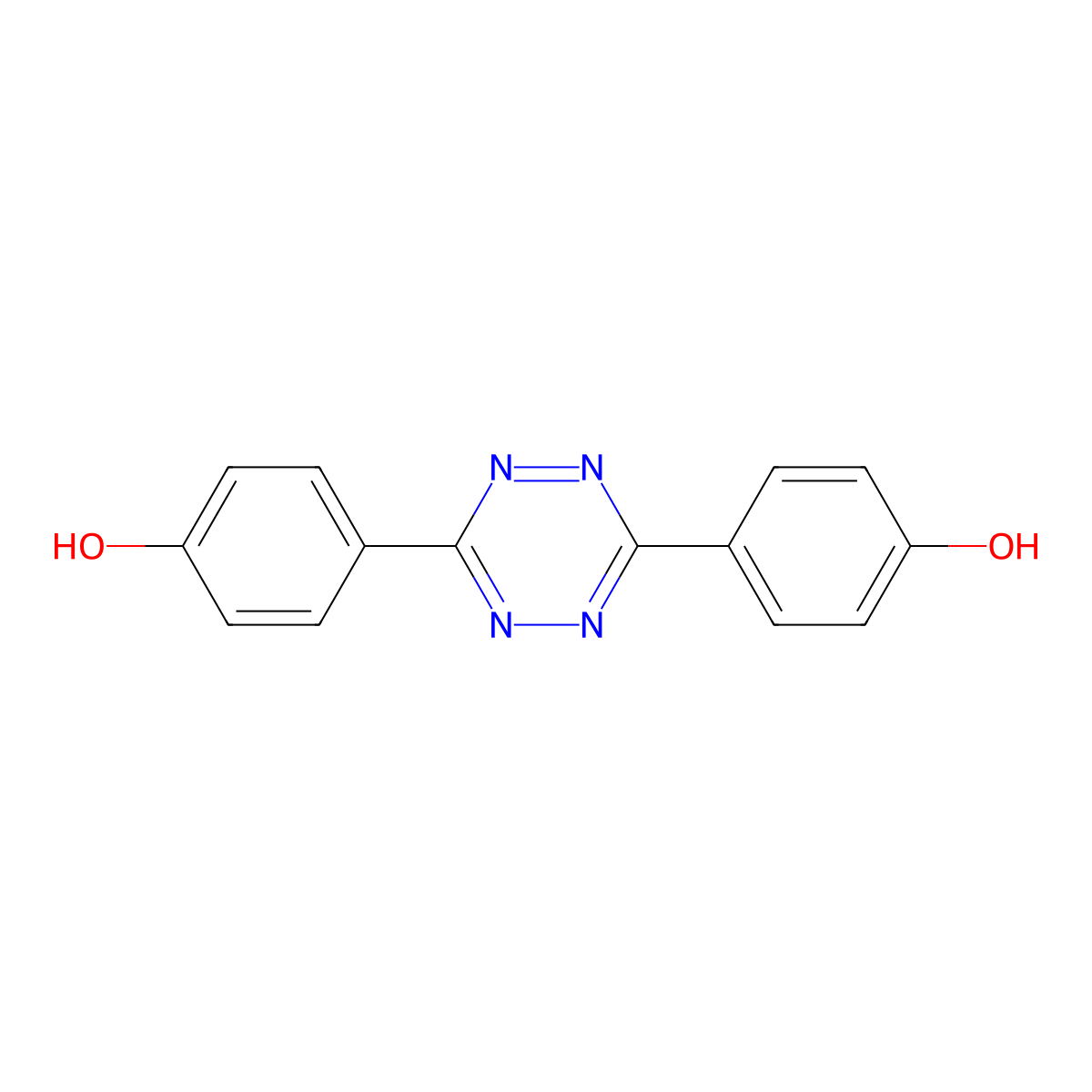 Phenol, 4,4'-(1,2,4,5-tetrazine-3,6-diyl)bis- molecular structure, CAS 118795-59-8