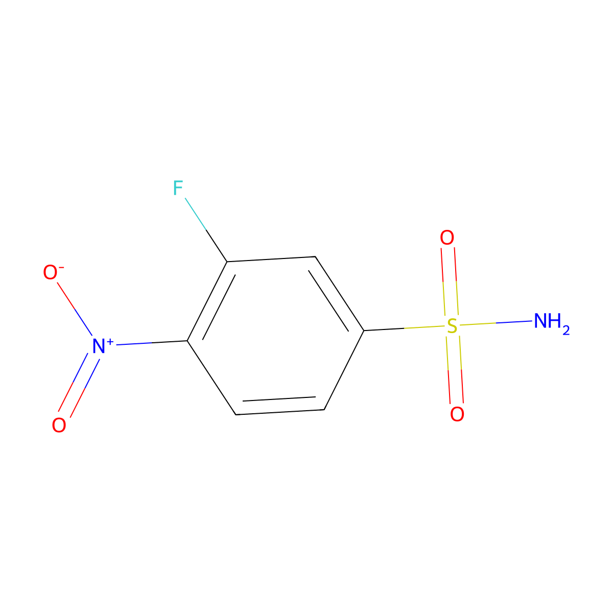 3-Fluoro-4-nitrobenzene-1-sulfonamide molecular structure, CAS 1187966-31-9
