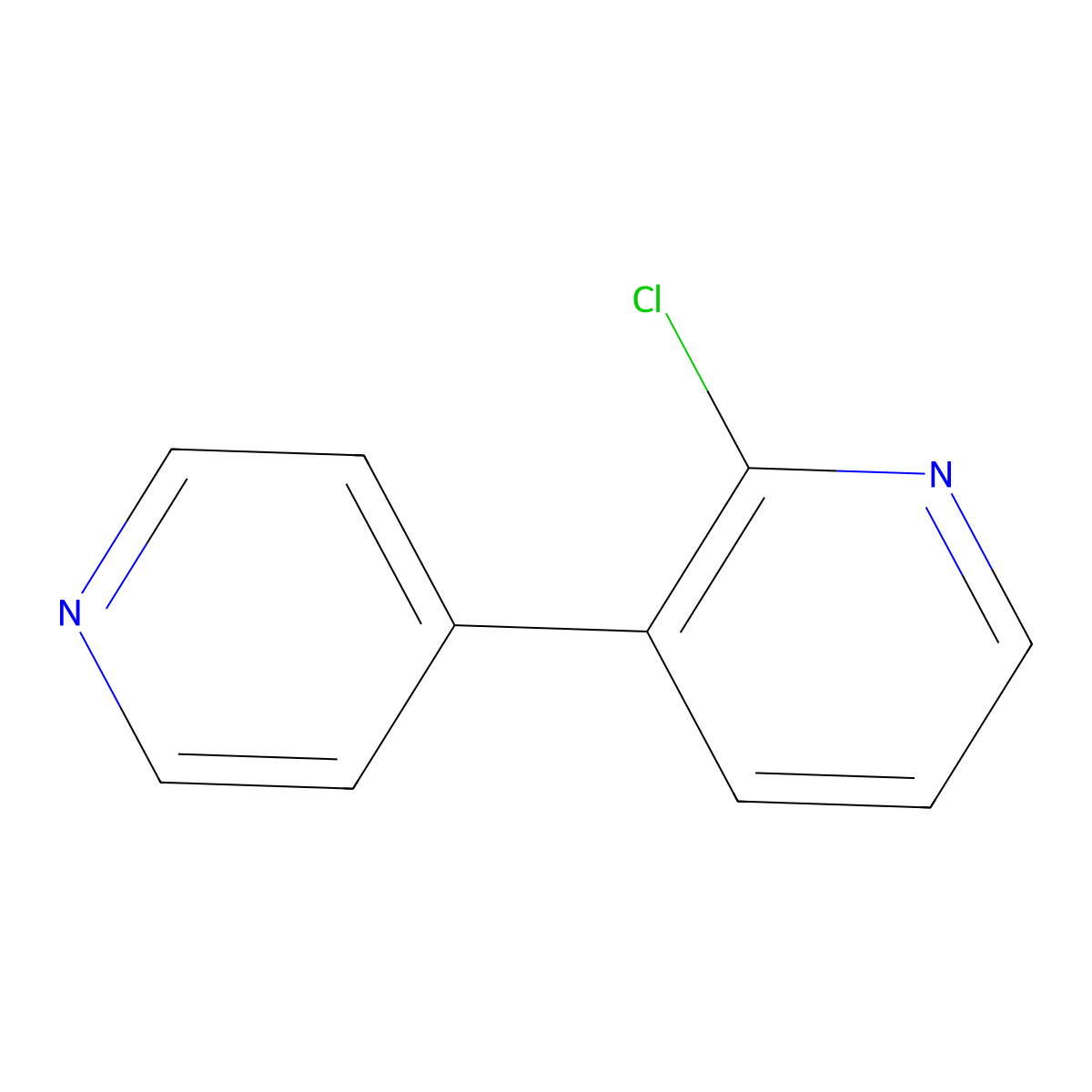 2-Chloro-3-(pyridin-4-yl)pyridine molecular structure, CAS 1187968-06-4