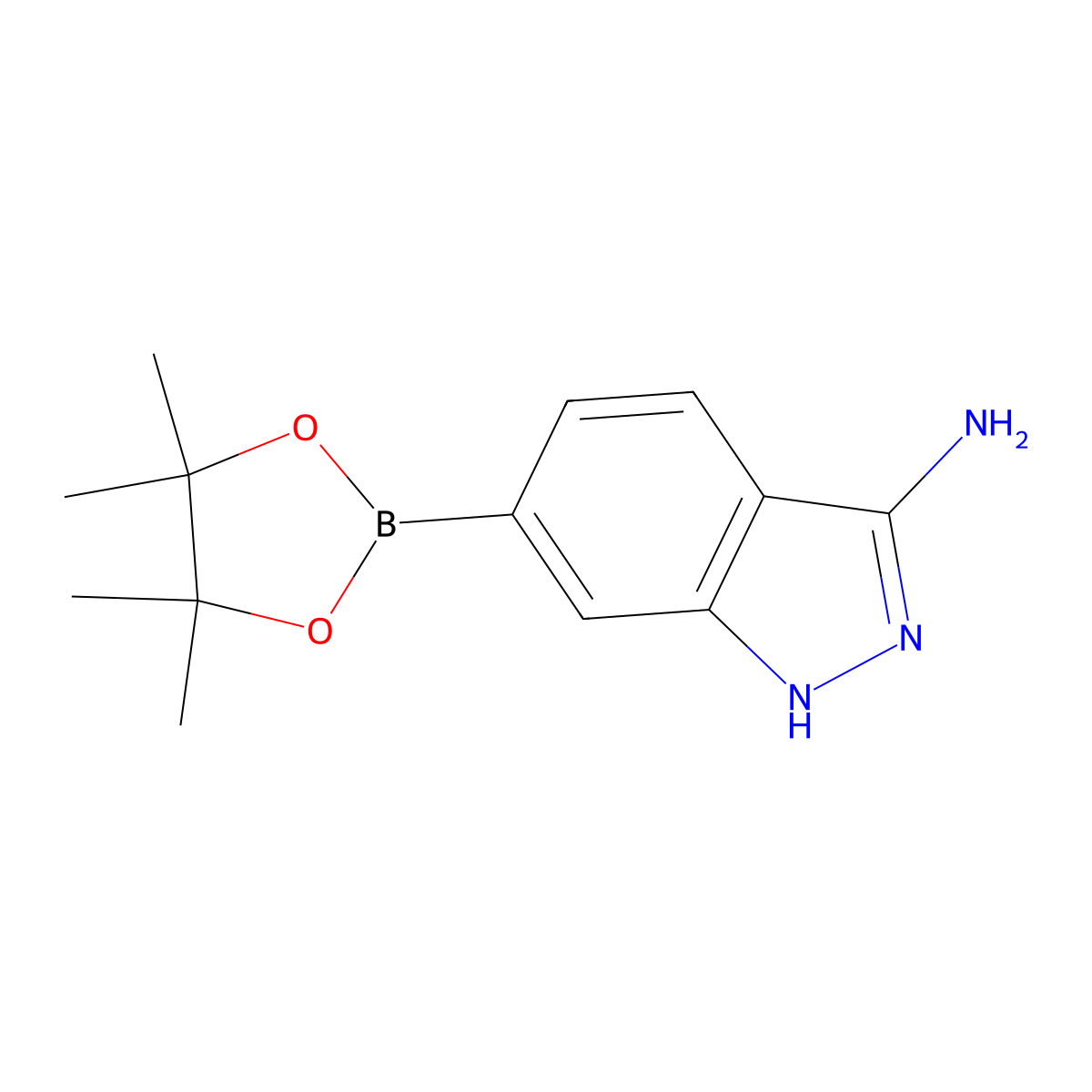 6-(4,4,5,5-Tetramethyl-1,3,2-dioxaborolan-2-YL)-1H-indazol-3-amine molecular structure, CAS 1187968-75-7