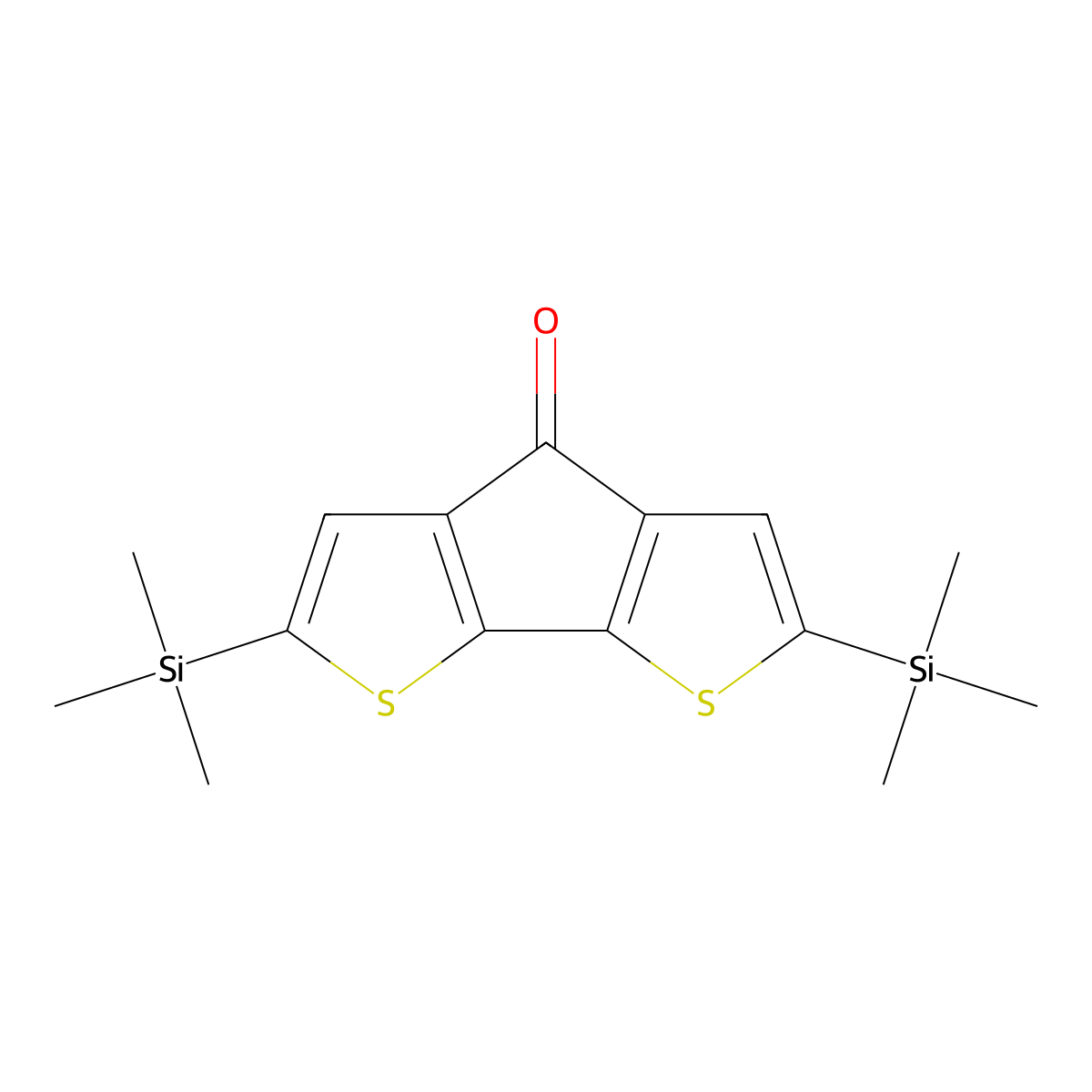 2,6-Bis(trimethylsilyl)-4H-cyclopenta[1,2-b:5,4-b']dithiophen-4-one molecular structure, CAS 1187970-48-4