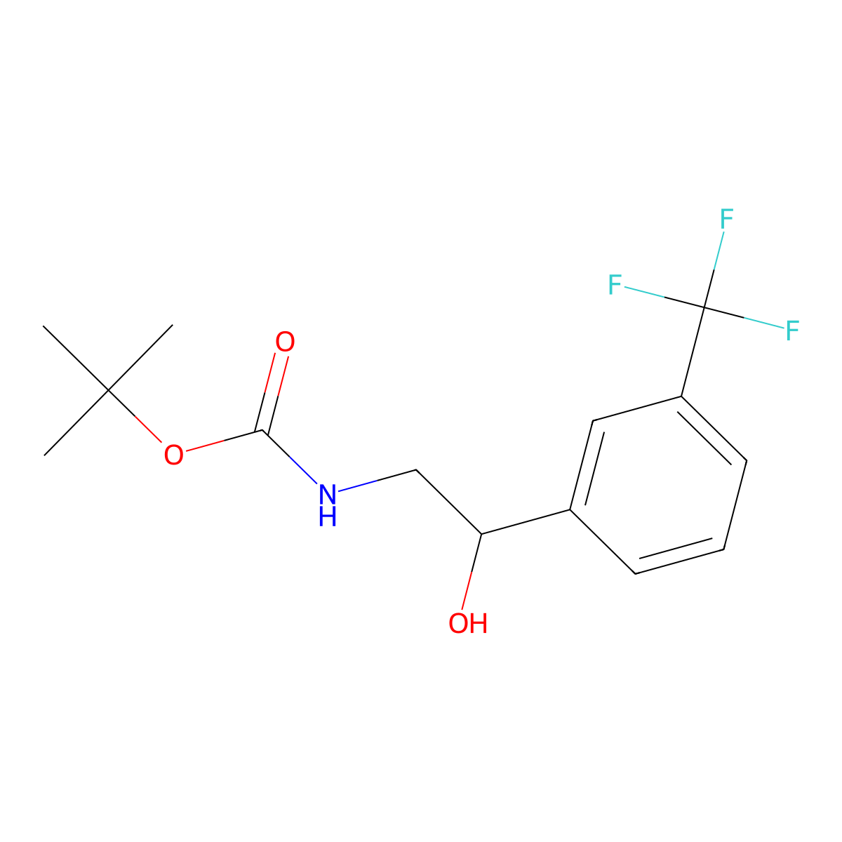 tert-butyl N-{2-hydroxy-2-[3-(trifluoromethyl)phenyl]ethyl}carbamate molecular structure, CAS 1187984-03-7