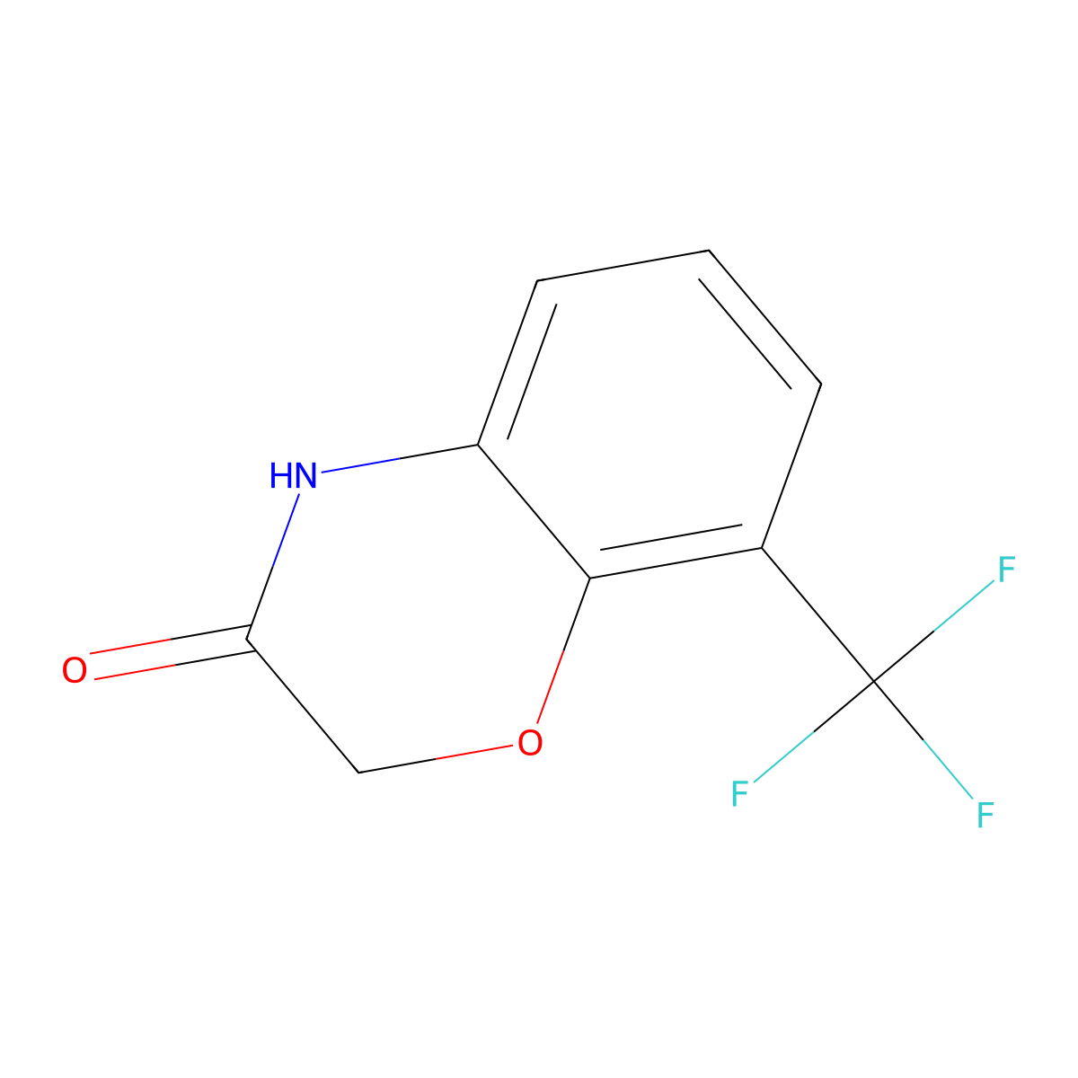 8-(trifluoromethyl)-3,4-dihydro-2H-1,4-benzoxazin-3-one molecular structure, CAS 1187984-10-6